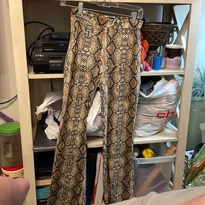 Celebrity snakeskin flare pants sz Med 33” inseam